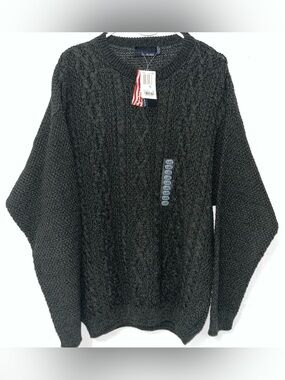 VTG 90s Bill Blass Pullover Knit Sweater Men Size XL Crewneck Green USA NWT